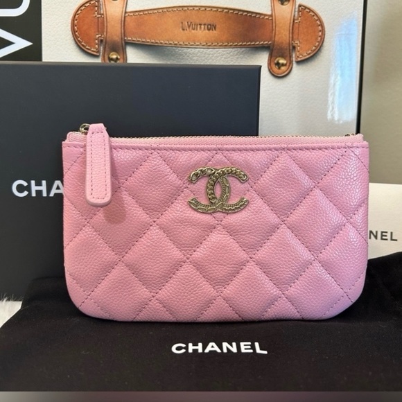 Chanel Caviar Quilted Mini O Case card holder pouch nwot full inclusion - Picture 2 of 7